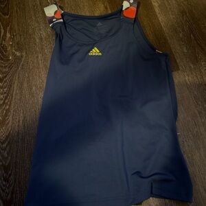 Adidas Dark Blue Tank with Colorful Accents
